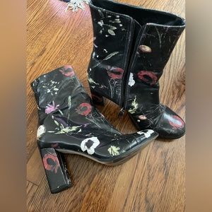 Matisse - leather boots with floral print.  Size 10